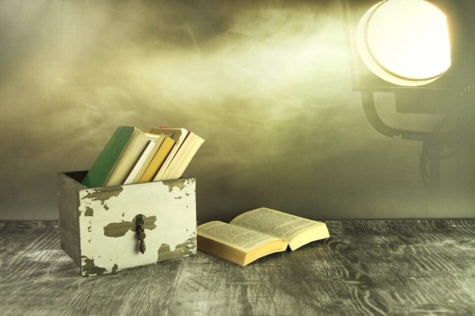 books, old, lamp