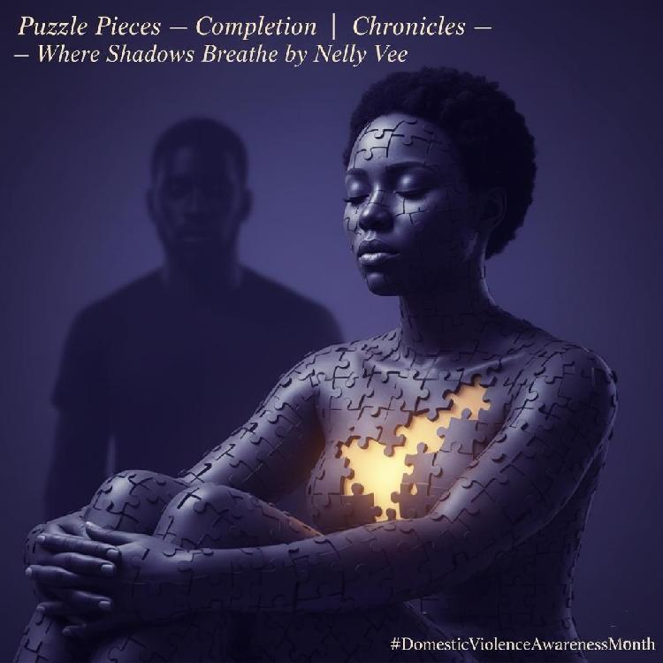Puzzle Pieces — Completion artwork by Nelly Vee for the Domestic Violence Awareness Month tribute and the ChronicleS track Puzzle Pieces.