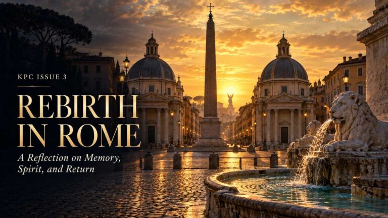 KPC Issue 3 cover for Rebirth in Rome: A Reflection on Memory, Spirit, and Return