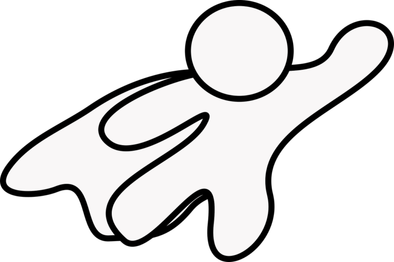 Flying superhero silhouette with cape