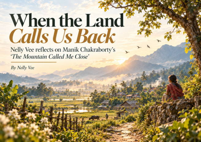 Krafty Page ChronicleS feature cover for Nelly Vee’s reflection on Manik Chakraborty’s The Mountain Called Me Close